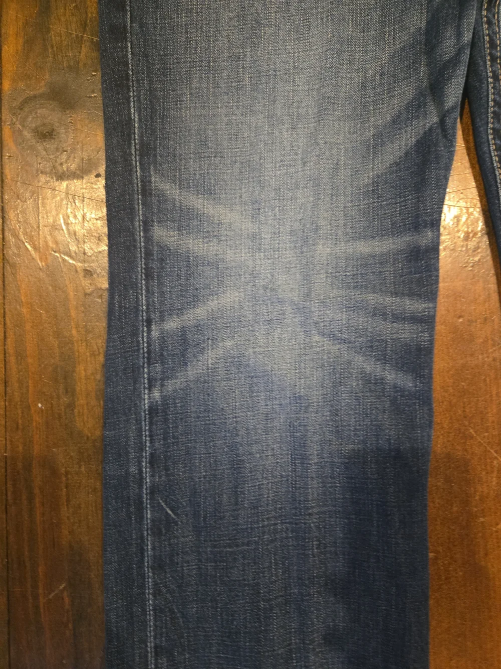 True Religion Ricky Straight Jeans Men 36 Blue Red Stitch 100% Cotton Rigid